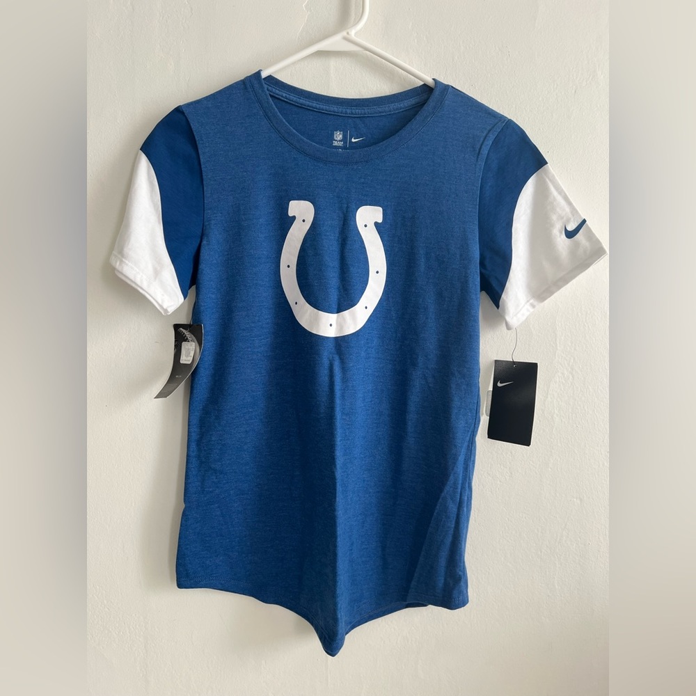 XS Nike nfl Indianapolis colts women’s t-shirt logo nwt xs blue horseshoe